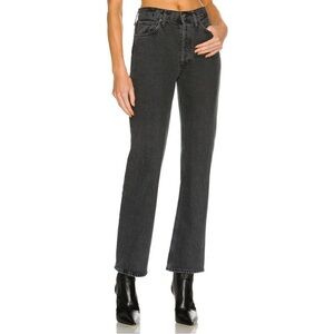 NWT Agolde Mid Rise Relaxed Distressed Boot Cut Bootcut Jeans Percolate Black